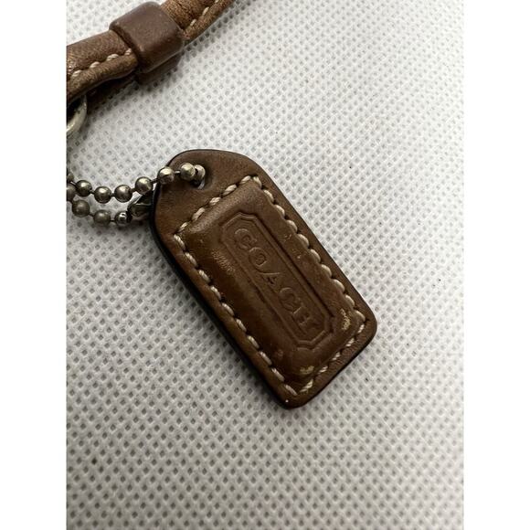 COACH Brown Signature C Monogram Fabric Wristlet Pouch Bag - Picture 3 of 6